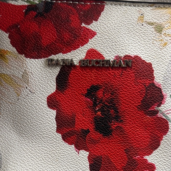 Dana Buchman White and Red Floral Tote - Picture 3 of 4